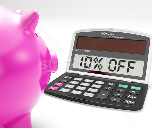 Tíz százalék el számológép árengedmény csökkentés Stock fotó © stuartmiles