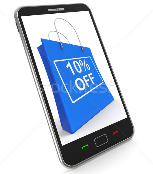 Shopping Bag Shows Sale Discount Ten Percent Off 10 Stock photo © stuartmiles