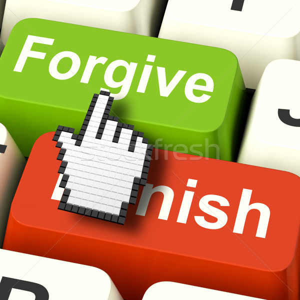 Punish Forgive Computer Shows Punishment or Forgiveness Stock photo © stuartmiles