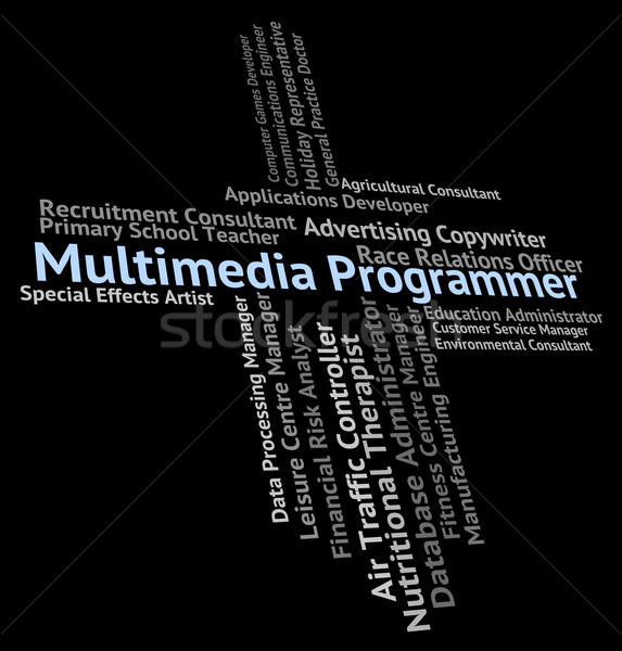 Multimédia programozós szoftver mérnök számítógép mutat Stock fotó © stuartmiles