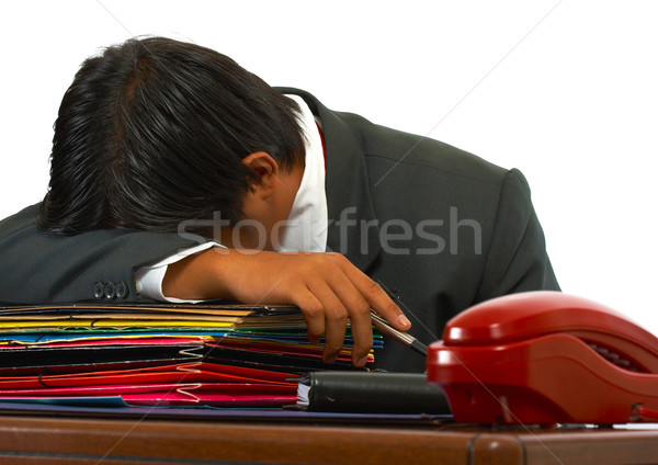 Pracownika drzemka biurko biuro tabeli spać Zdjęcia stock © stuartmiles