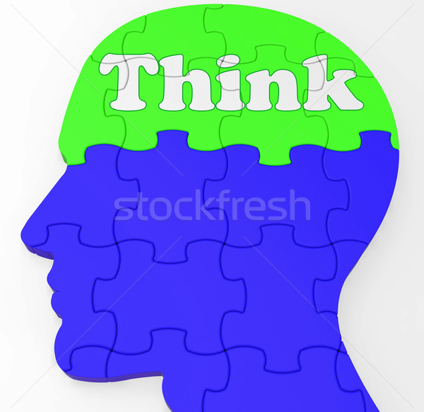 [[stock_photo]]: Pense · cerveau · profile · idées