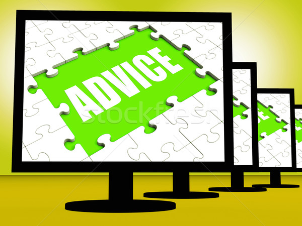 Advice Screen Means Suggestions Advise Recommend Or Suggest Stock photo © stuartmiles