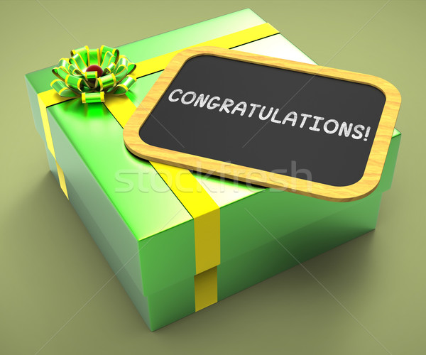 Congratulations Present Card Shows Accomplishments And Achieveme Stock photo © stuartmiles