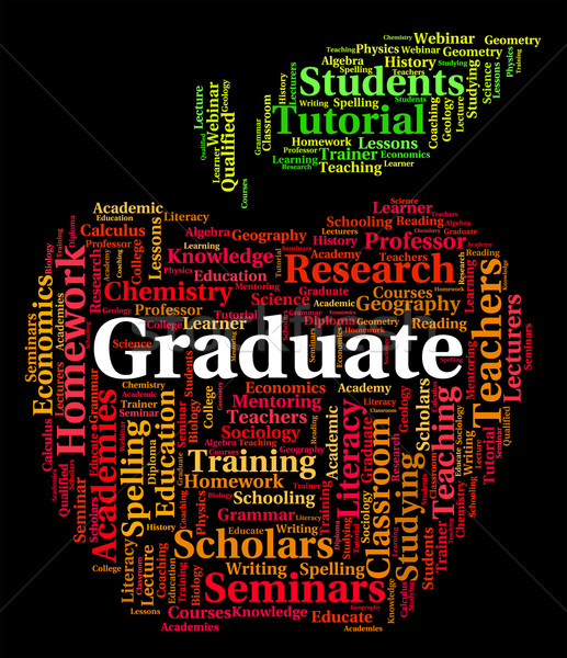 Graduate Word Shows Text Graduating And Degree Stock photo © stuartmiles