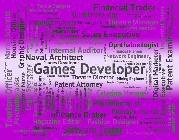 Games Developer Shows Play Time And Designer Stock photo © stuartmiles