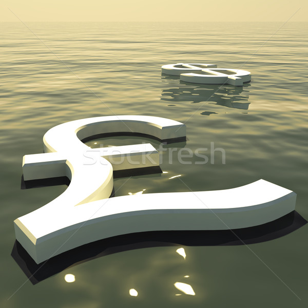 Pound Floating And Dollar Going Away Showing Money Exchange Or F Stock photo © stuartmiles