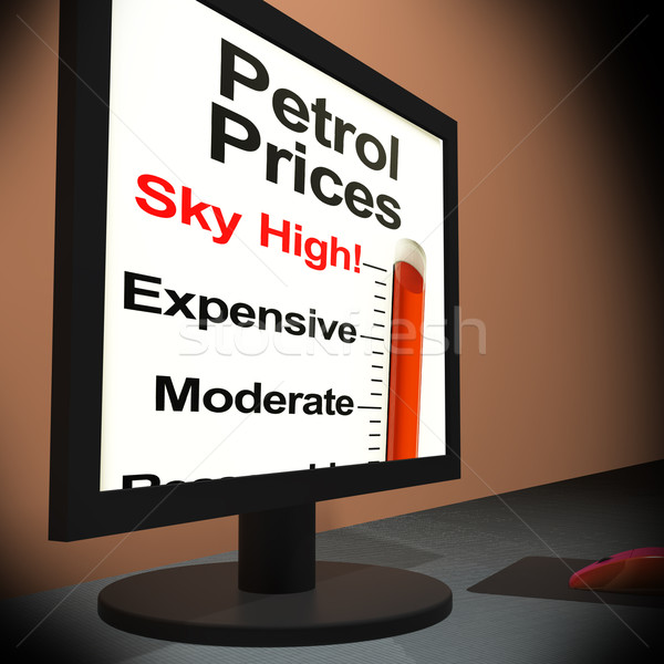 Petrol Prices On Monitor Showing Sky High Prices Stock photo © stuartmiles