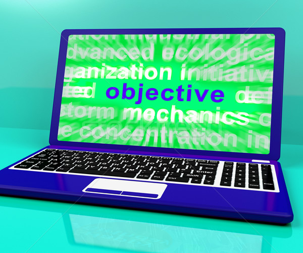 Stock photo: Objective Laptop Shows Objectives Hope And Future Aims