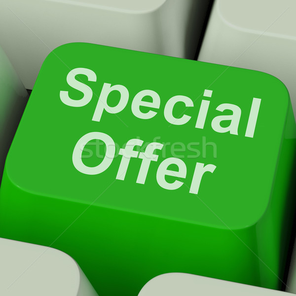 Special Offer Sign Shows Promotional Discount Online Stock photo © stuartmiles