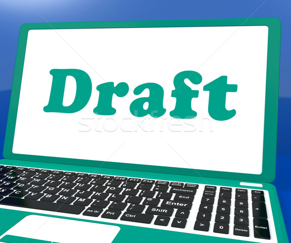 Draft Laptop Shows Outline Document Or Letter Online Stock photo © stuartmiles