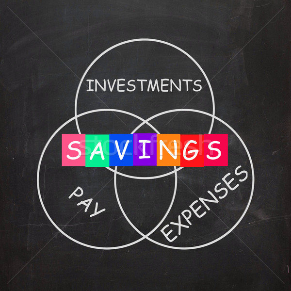 Financial Words Include Savings Investments Paying and Expenses Stock photo © stuartmiles