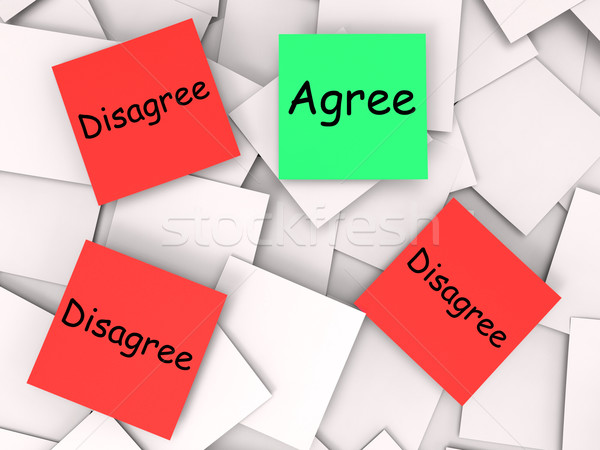 Agree Disagree Post-It Notes Mean For Or Against Stock photo © stuartmiles