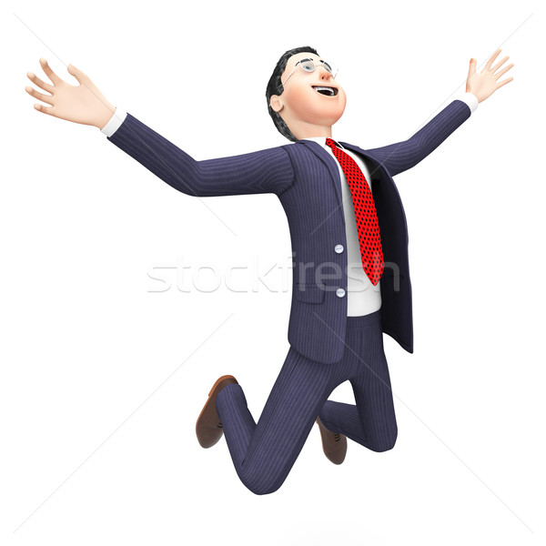 Businessman Felt Overwhelmed Shows Commerce Overawed And Victorious Stock photo © stuartmiles