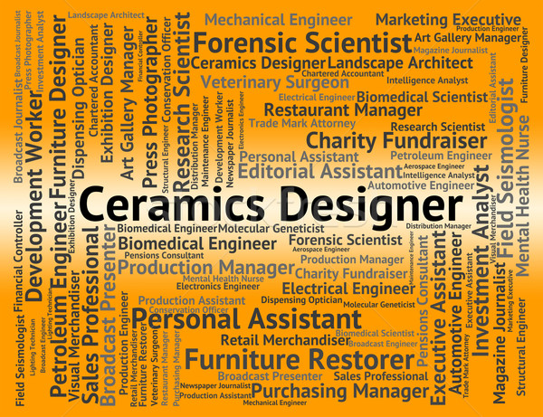 Ceramics Designer Shows Word Stoneware And Designing Stock photo © stuartmiles