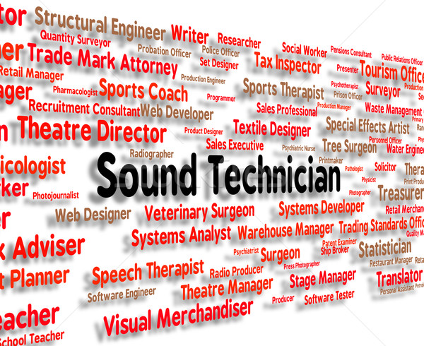 Sound Technician Shows Skilled Worker And Audio Stock photo © stuartmiles