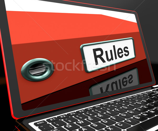 Reglement bestand laptop tonen begeleiden internet Stockfoto © stuartmiles