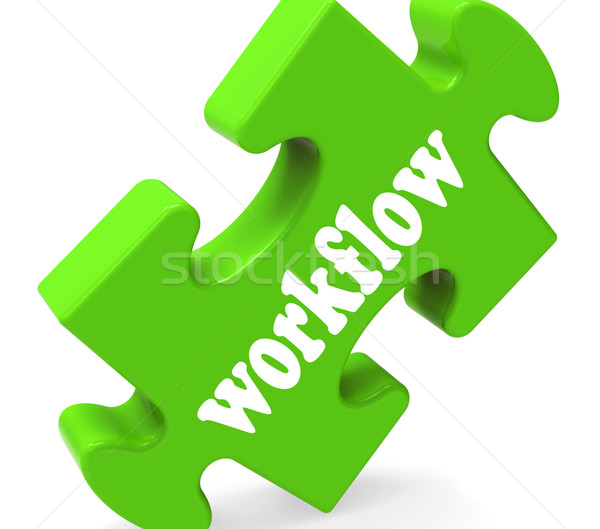 Zdjęcia stock: Workflow · puzzle · struktury · procedura