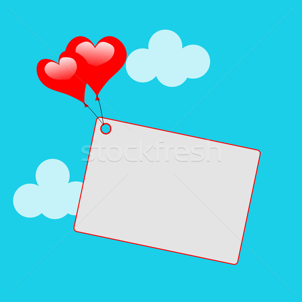 Heart Balloons On Note Means Sweet Invitation Or Affection Note Stock photo © stuartmiles