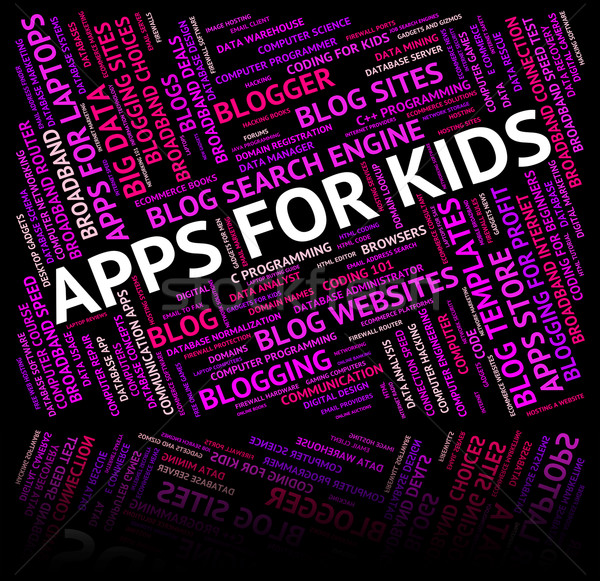 Apps Kinder Anwendungssoftware Internet Kindheit Stock foto © stuartmiles