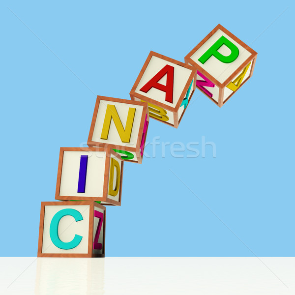 Blocks Spelling Panic Falling Over As Symbol for Emergency And S Stock photo © stuartmiles