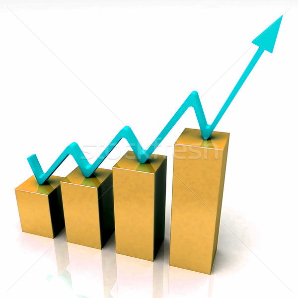 Gold Bar Chart Shows Budget Versus Actual Stock photo © stuartmiles