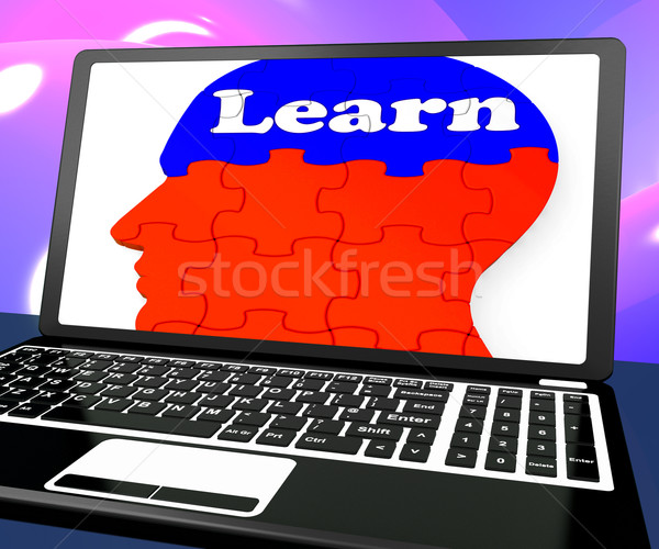 Learn On Brain On Laptop Shows Online Education Stock photo © stuartmiles