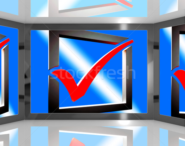Check Mark On Screen Showing Accepted Merchandise Stock photo © stuartmiles