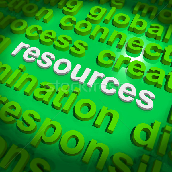 Resources Word Cloud Shows Assets Human Financial Input Stock photo © stuartmiles