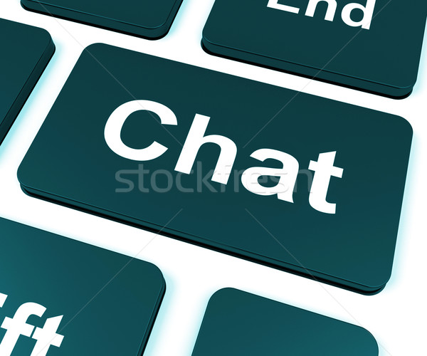 Chat chiave parlando digitando Foto d'archivio © stuartmiles