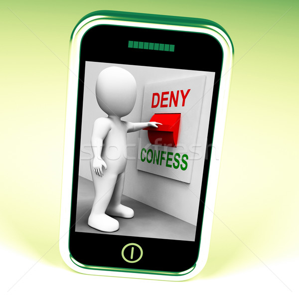 Stock photo: Confess Deny Switch Shows Confessing Or Denying Guilt Innocence