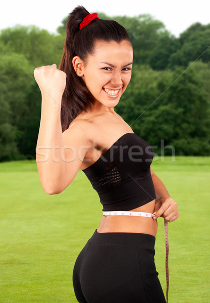 Egészséges lány testmozgás kívül csípővonal nő Stock fotó © stuartmiles