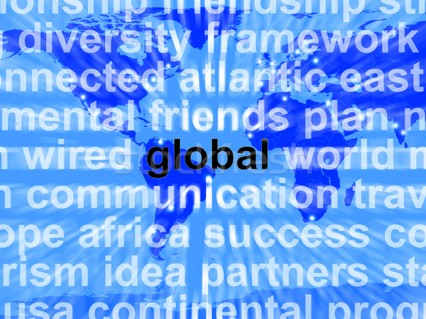 Global Word On Map Showing International Commerce Stock photo © stuartmiles