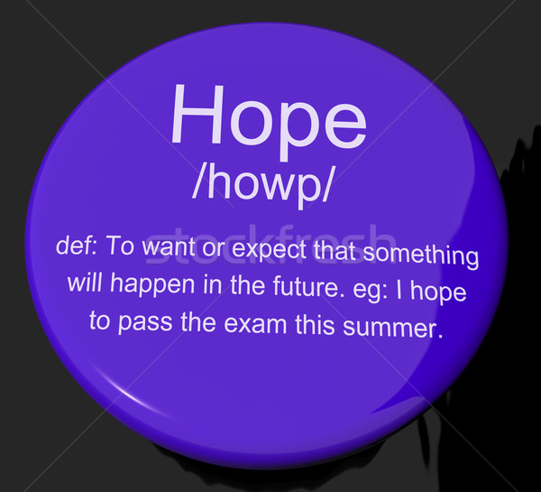 Hope Definition Button Showing Wishes Wants And Hopes Stock photo © stuartmiles