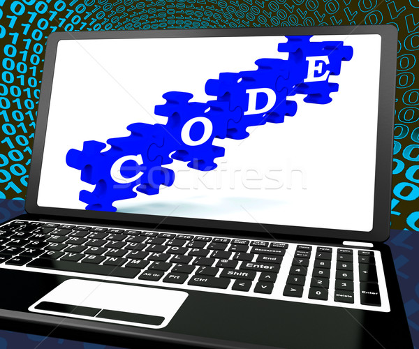 Code On Laptop Shows System Codification Stock photo © stuartmiles