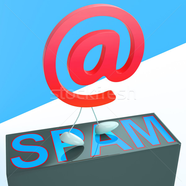 At Sign Spam Shows Malicious Spamming Stock photo © stuartmiles
