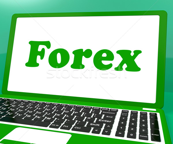Forex laptop buitenlands uitwisseling valuta handel Stockfoto © stuartmiles