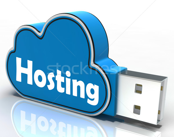 Hosting Cloud Pen drive Shows Online Data Hosting Stock photo © stuartmiles