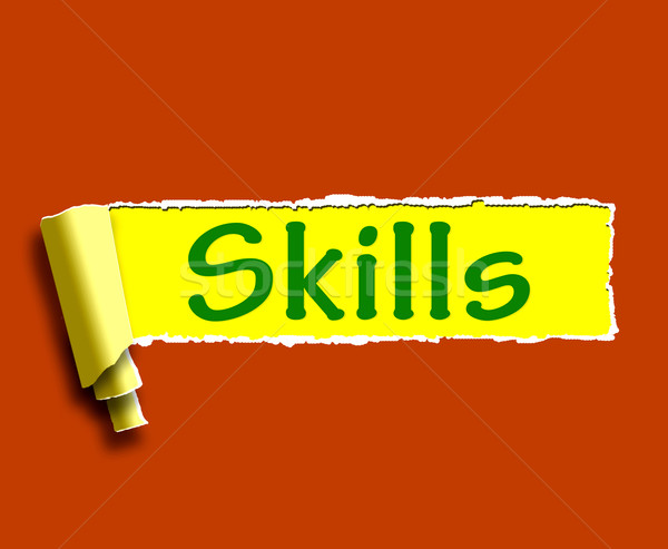 Skills Word Shows Training And Learning On Web Stock photo © stuartmiles
