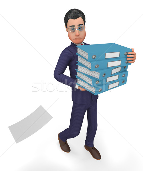 Businessman With Files Shows Company Commercial And Businessmen Stock photo © stuartmiles