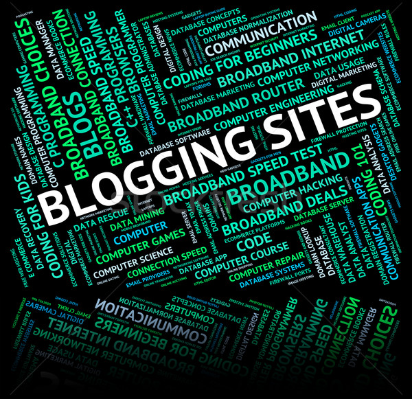 Foto stock: Blogging · teia · hospedeiro · palavra · hospedagem · internet
