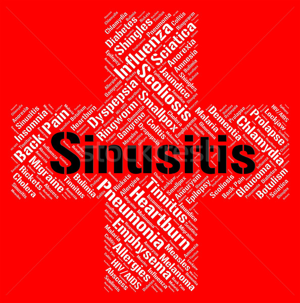 Sinusitis Word Shows Acute Rhinosinusitis And Affliction Stock photo © stuartmiles