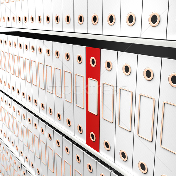 One Red File Amongst White For Getting Office Organized Stock photo © stuartmiles
