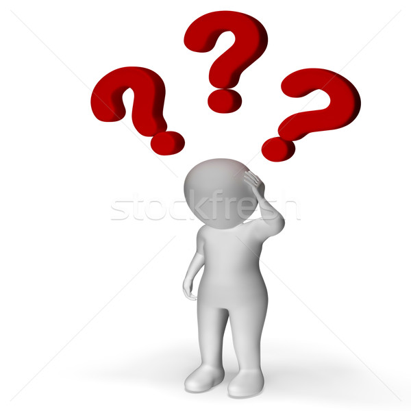 Question Marks Over Man Showing Confusion And Uncertainty Stock photo © stuartmiles