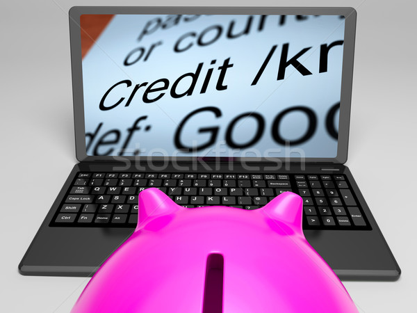 Kredit Bestimmung Laptop finanziellen helfen Stock foto © stuartmiles