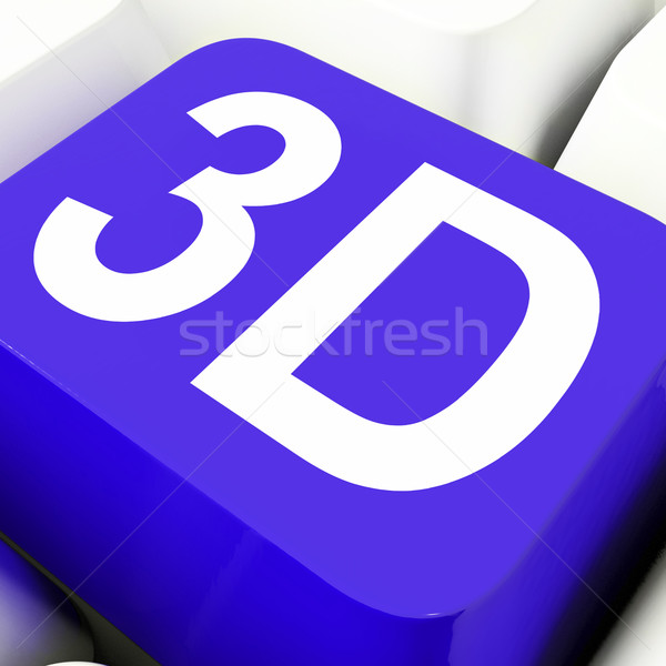 3d Key Shows Three Dimensional Or Dimensions Stock photo © stuartmiles