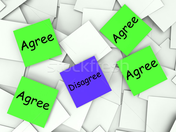 Agree Disagree Post-It Notes Show Supporting Or Contrary To Stock photo © stuartmiles