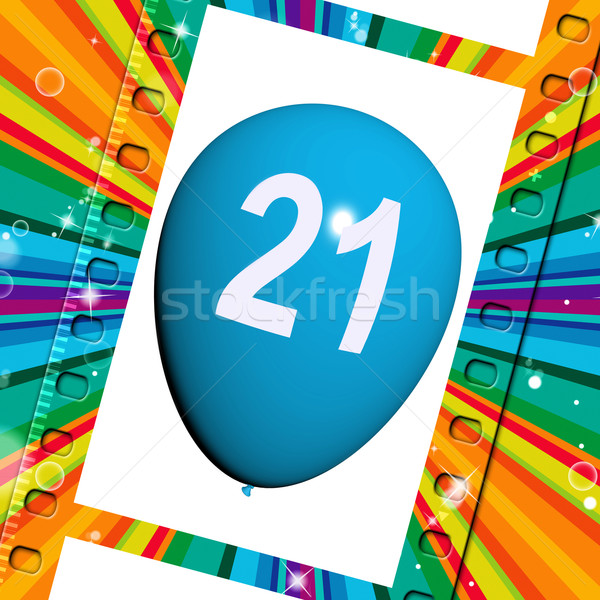 Balloon Shows Twenty-first Happy Birthday Celebrations Stock photo © stuartmiles