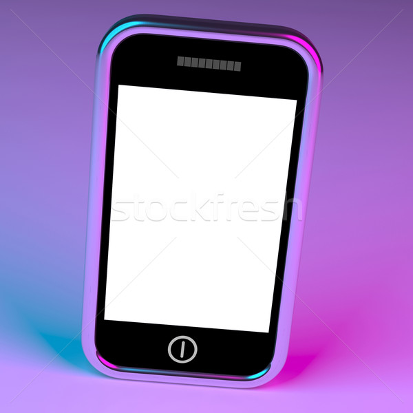 Blank Smartphone Screen With White Copyspace And Mauve Backgroun Stock photo © stuartmiles