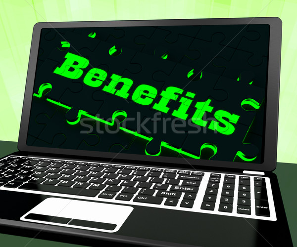 Stock foto: Vorteile · Laptop · monetären · Internet
